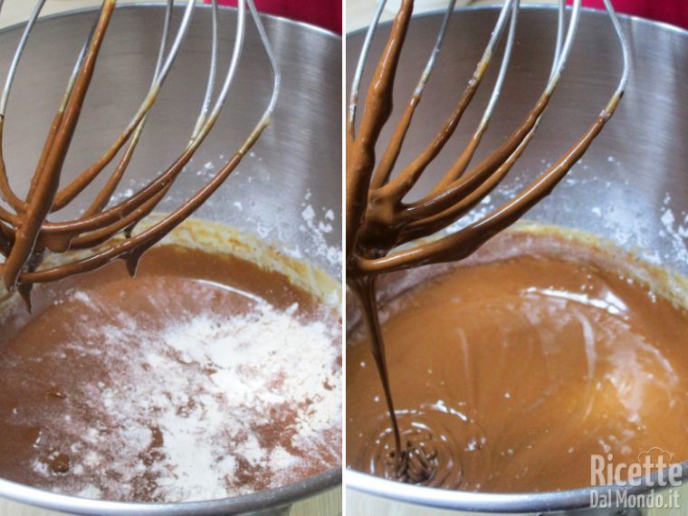 Aggiungere farina e cacao