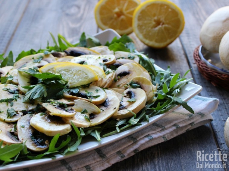 Carpaccio di funghi champignon