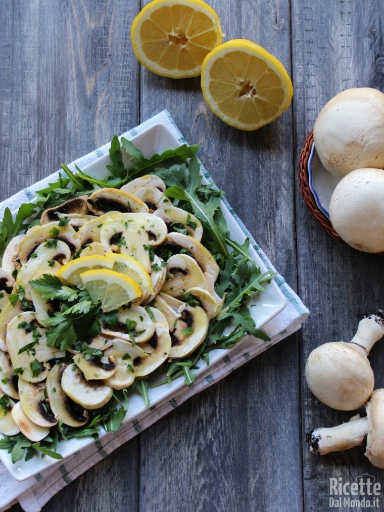 Ricetta carpaccio di funghi champignon