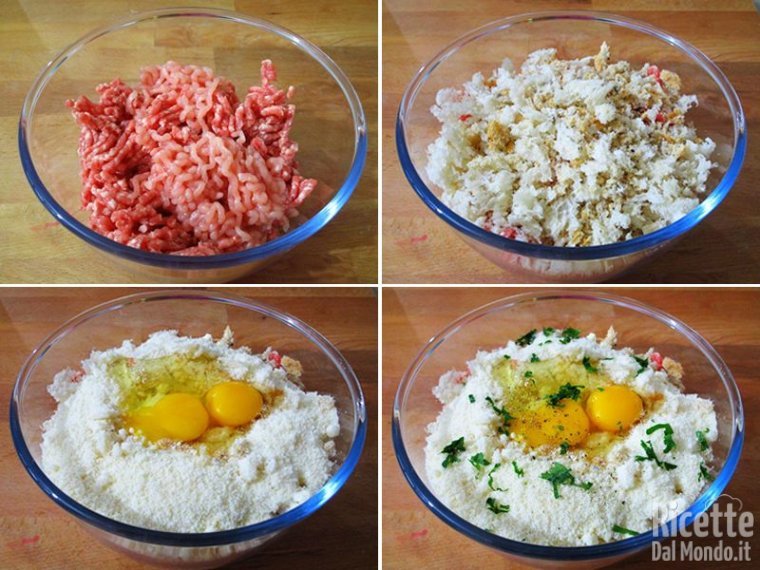 Preparare l'impasto di carne