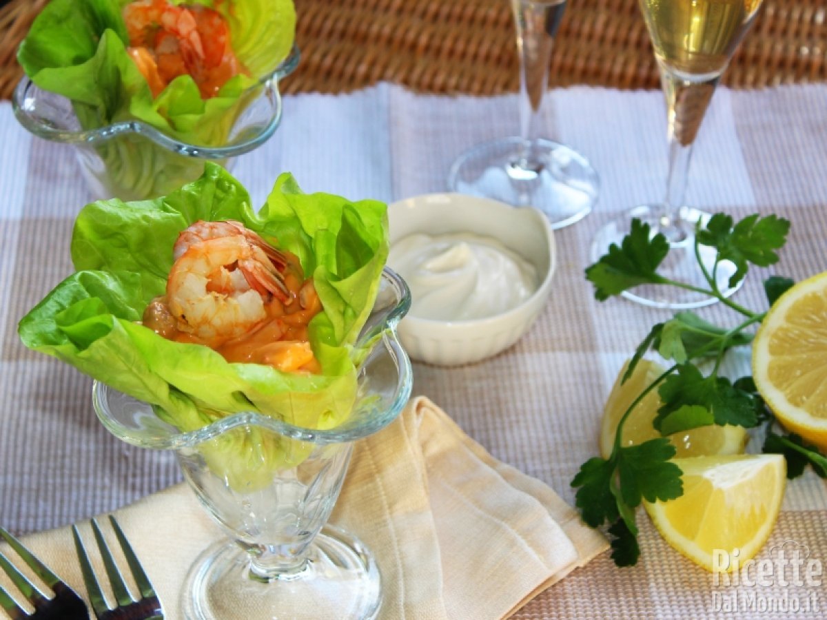 Cocktail di gamberetti in salsa rosa, il cocktail semplice ed elegante