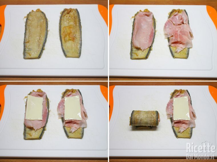 Farcite le melanzane con prosciutto e mozzarella