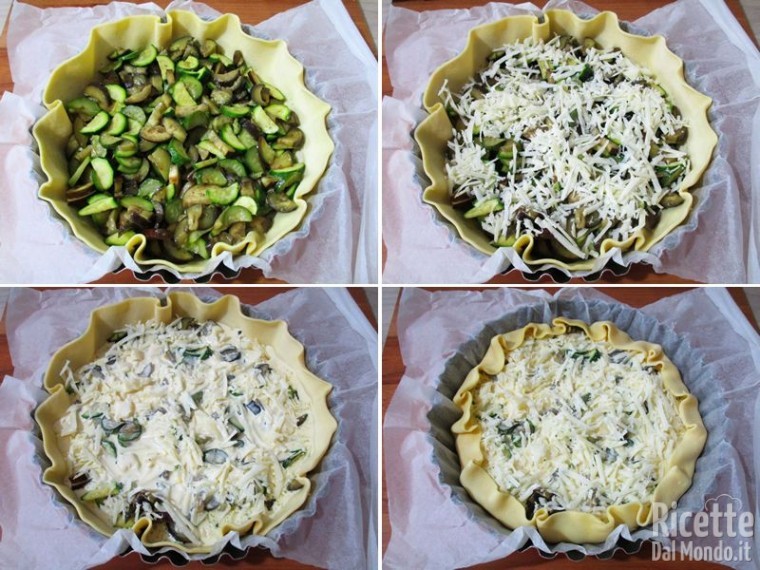 Torta salata con zucchine, melanzane e caciocavallo 5