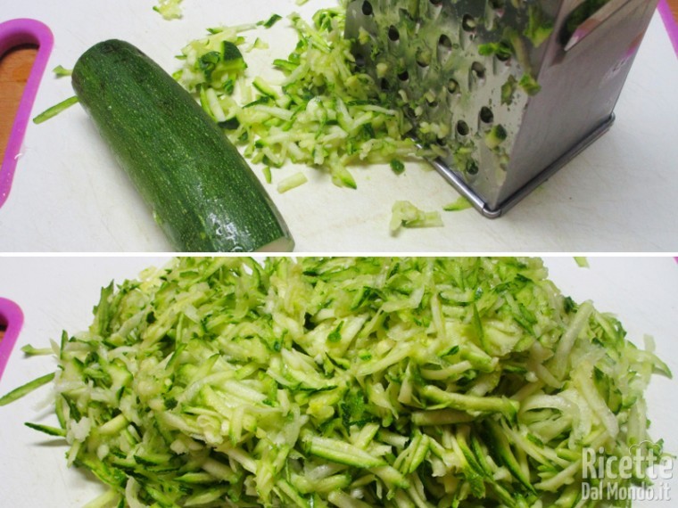 Grattugiare le zucchine a julienne