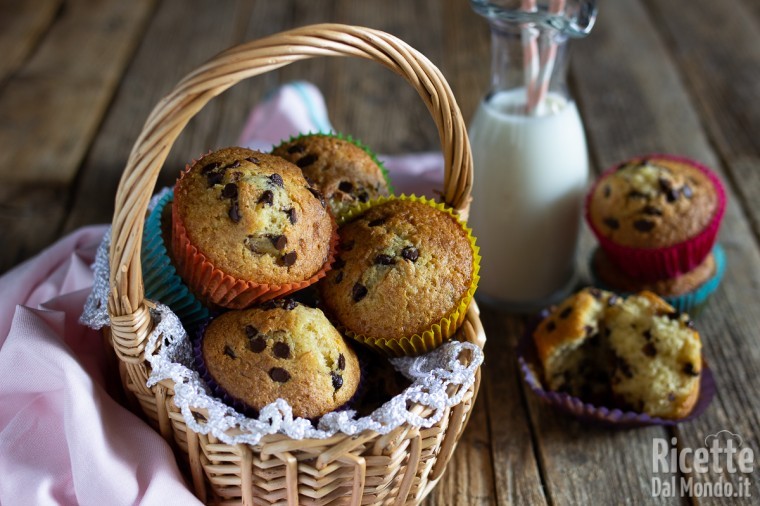 Muffin con gocce di cioccolato