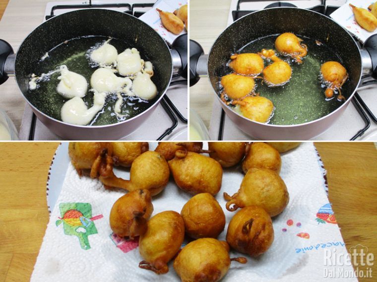 Friggere le frittelle in olio caldo