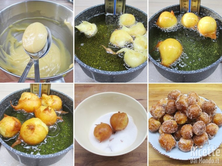 Friggere l'impasto a cucchiaiate