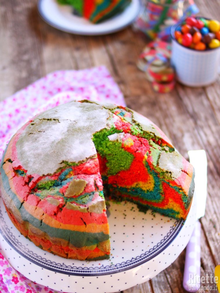Ricetta torta arlecchino colorata