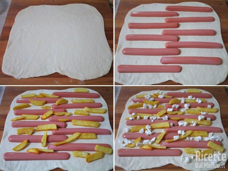 Rotolo con wurstel e patatine 7