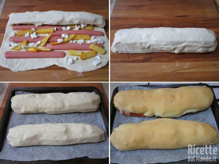 Rotolo con wurstel e patatine 7