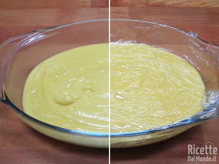 Far raffreddare la crema pasticcera con la pellicola