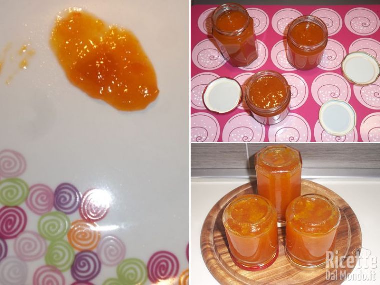 Mettere la marmellata nei vasetti sterilizzati