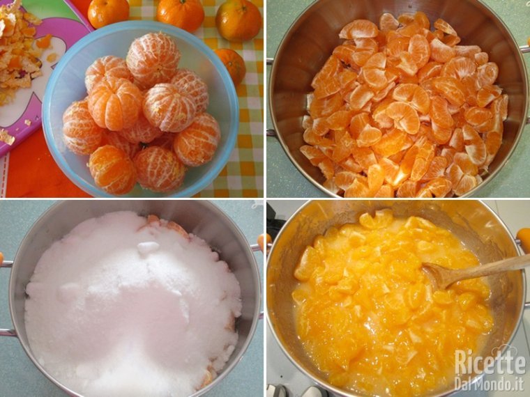Cuocere in mandarini con lo zucchero
