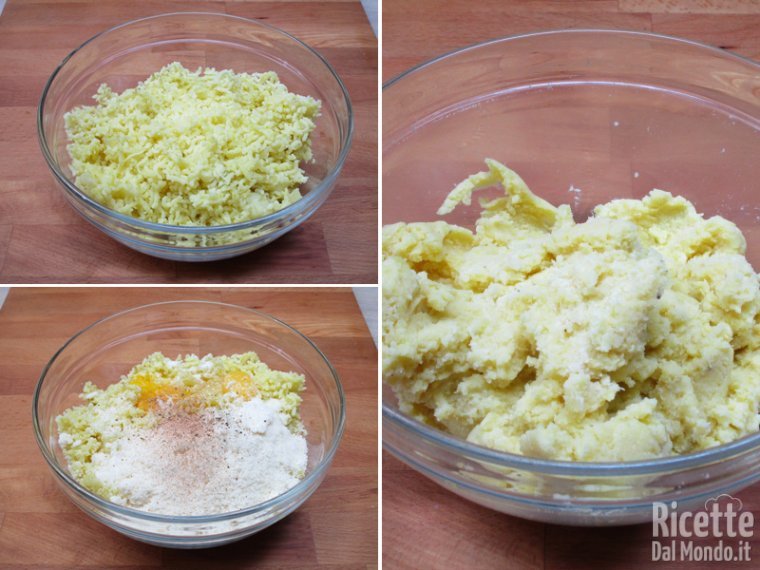 Lessare le patate e preparare l'impasto