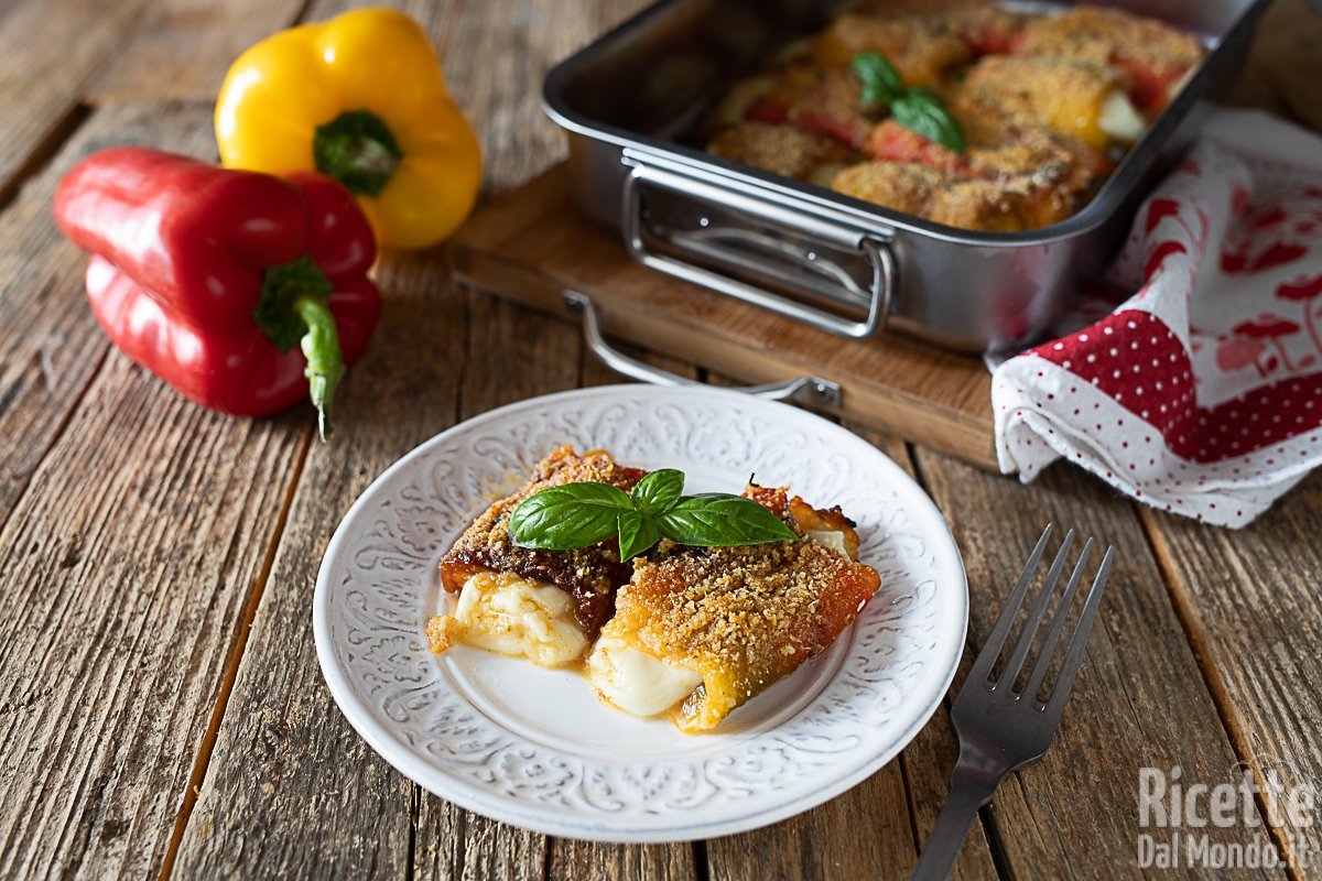 Involtini di peperoni vegetariani. La ricetta con scamorza filante!