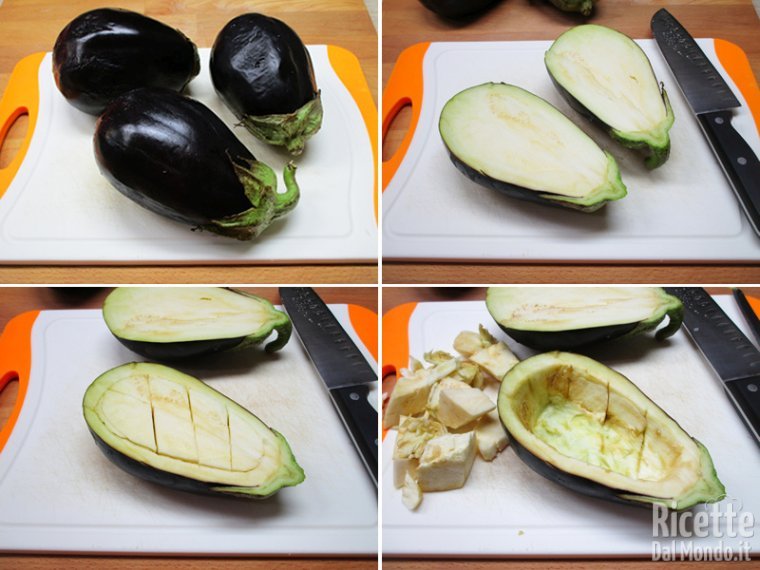 Tagliare le melanzane