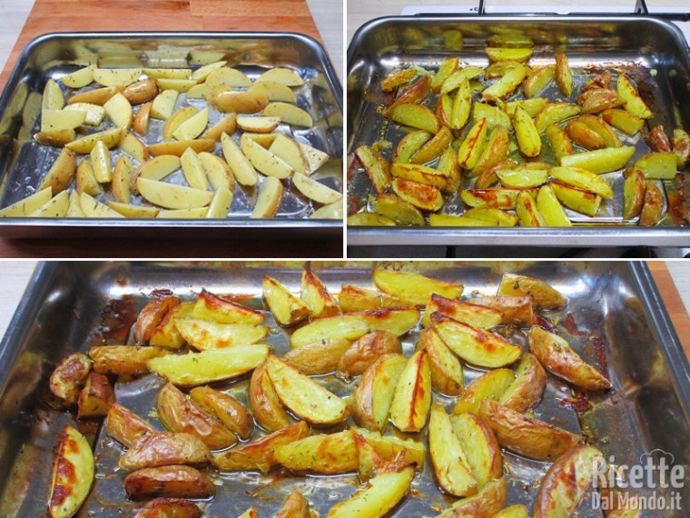 Cuocere le patate nel forno caldo