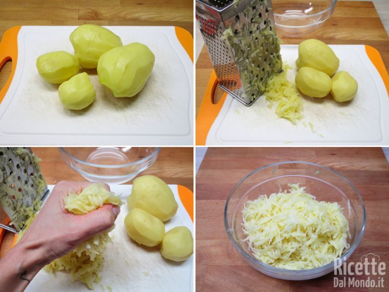 Pelate e grattugiate le patate