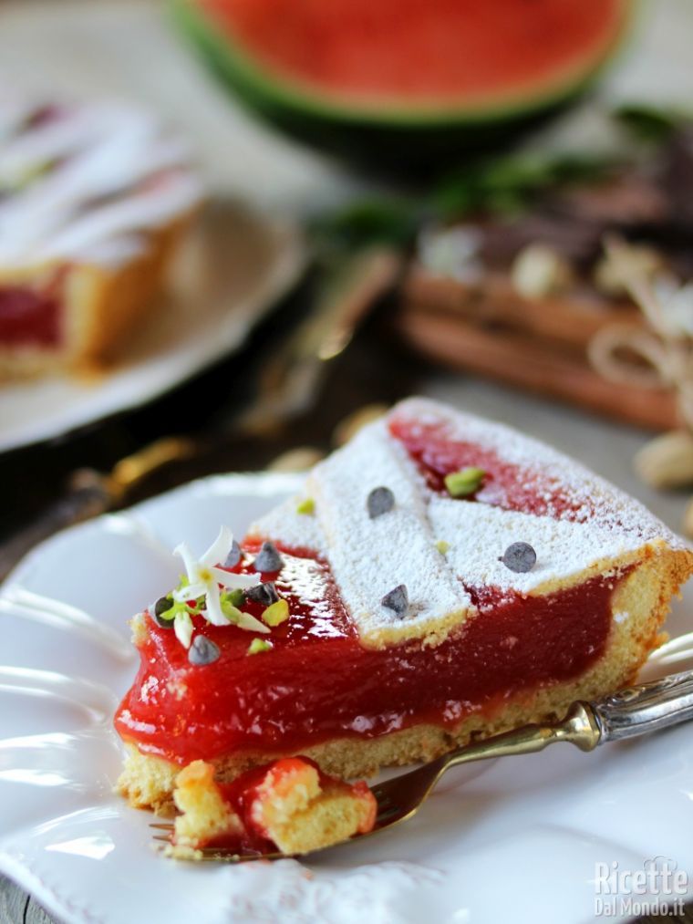Crostata al gelo di anguria estiva