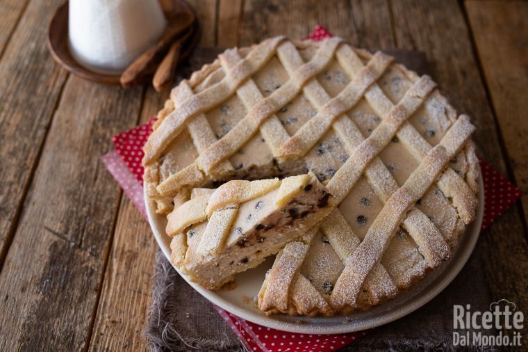 Crostata di ricotta e gocce di cioccolato