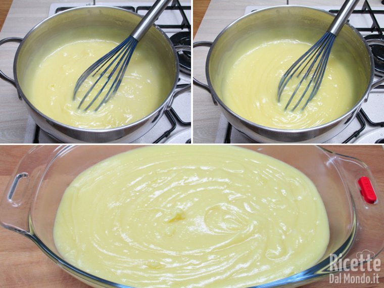 Far addensare e raffreddare la crema