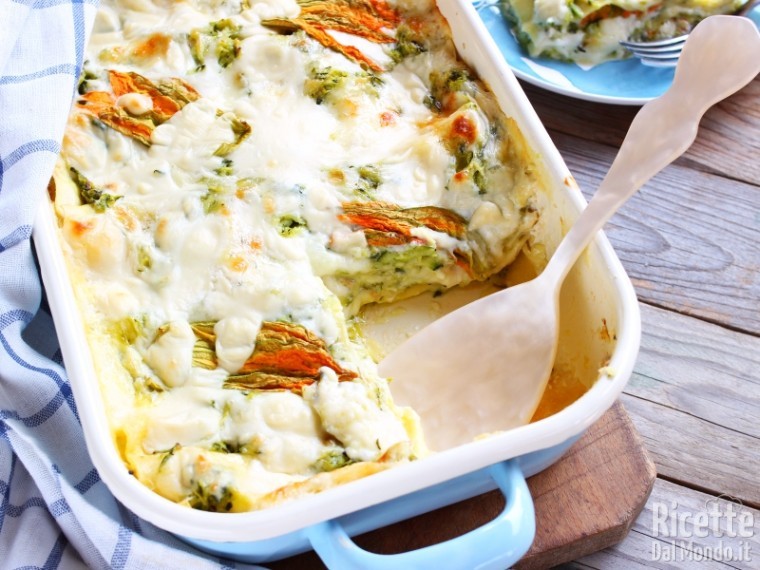 Lasagne estive con zucchine e fiori