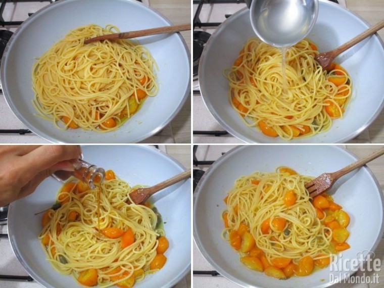 Spaghetti con pomodorini gialli del Vesuvio 3