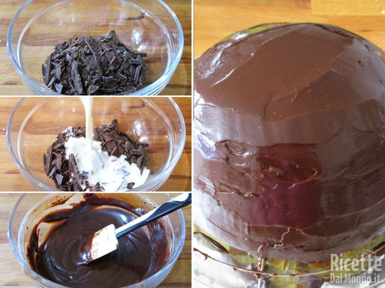 Glassare il dolce con il cioccolato