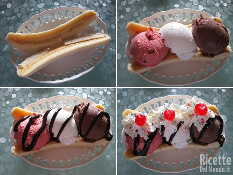 Dessert di banana e gelato 3