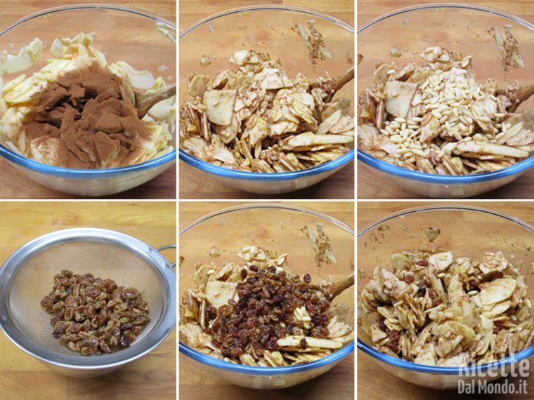 Unire gli ingredienti del ripieno