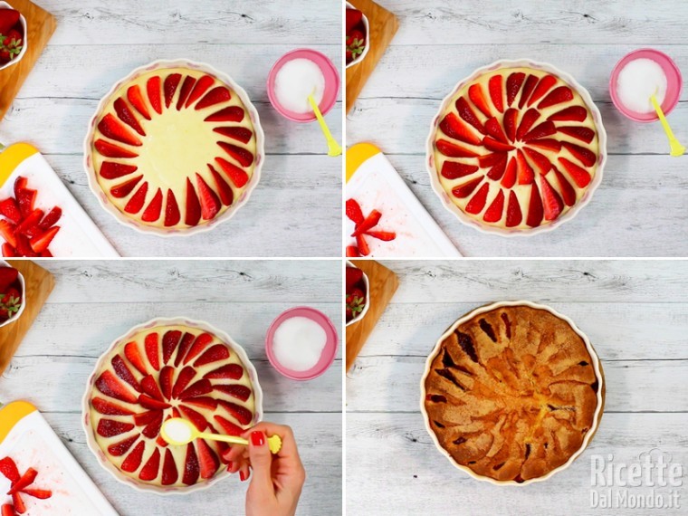 Torta soffice con le fragole fresche 7