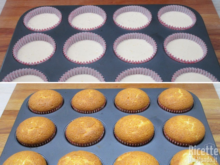 Cuocere i muffin in forno caldo