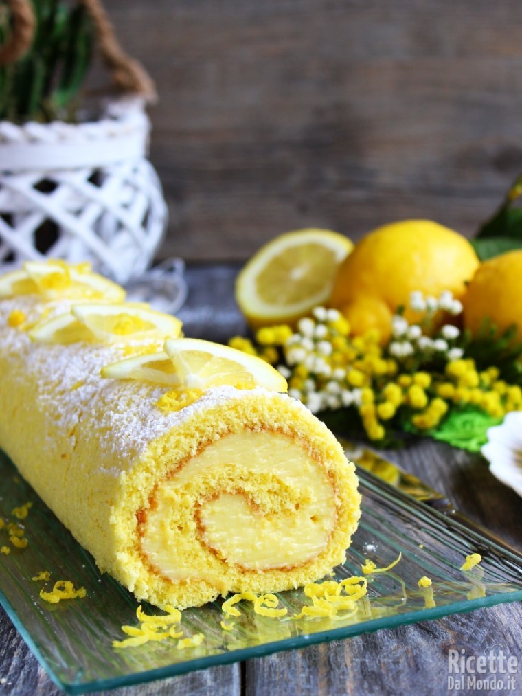 Rotolo al limone con crema