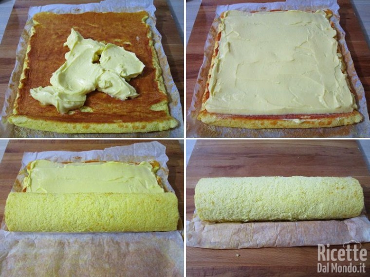Rotolo di pasta biscuit con crema pasticcera al limone 7