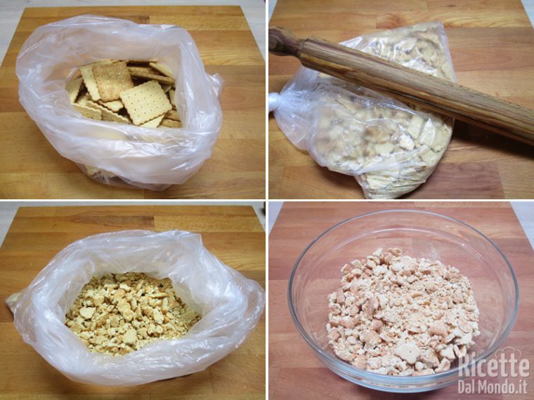 Pestate i biscotti per romperli grossolanamente