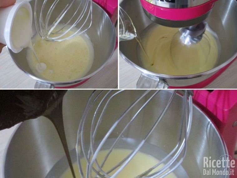 Unire olio, yogurt e cioccolato fuso