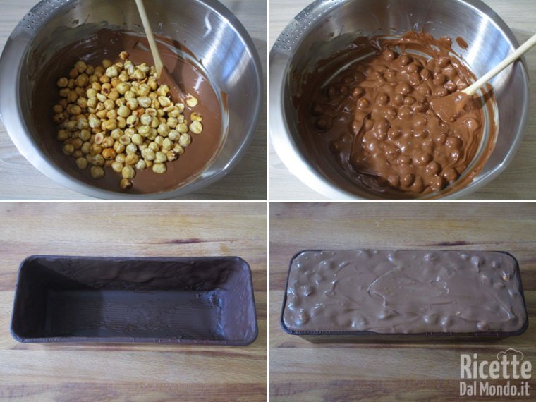 Unire le nocciole e far raffreddare