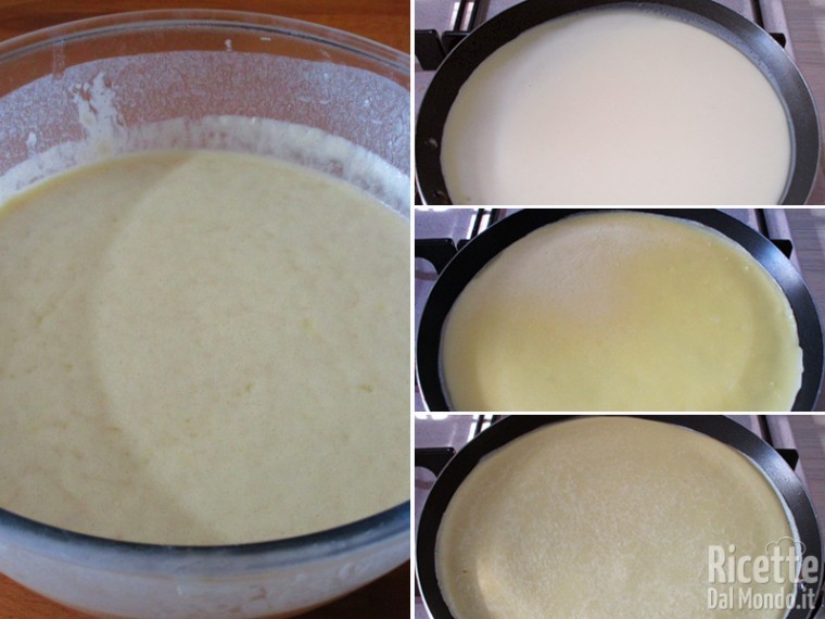 Far raffreddare la pastella e cuocere le crepes