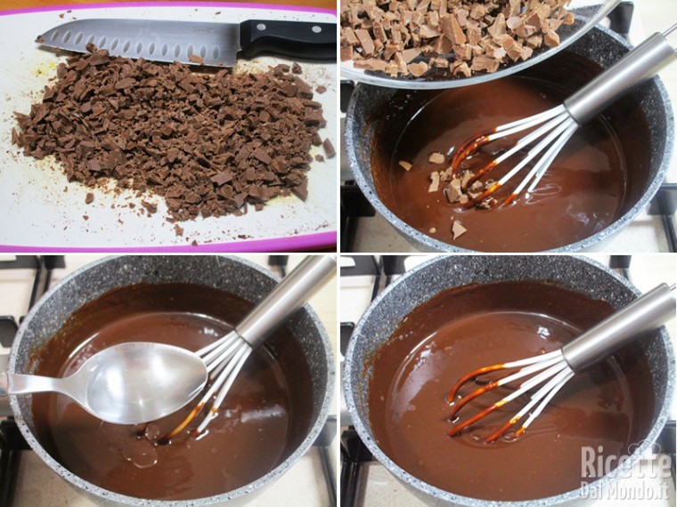 Aggiungere il cioccolato al latte e il Rum