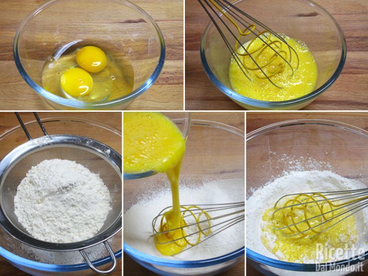 Iniziare a preparare la pastella delle crepes