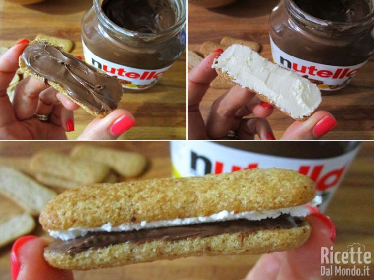 Spalmare la Nutella e il mascarpone
