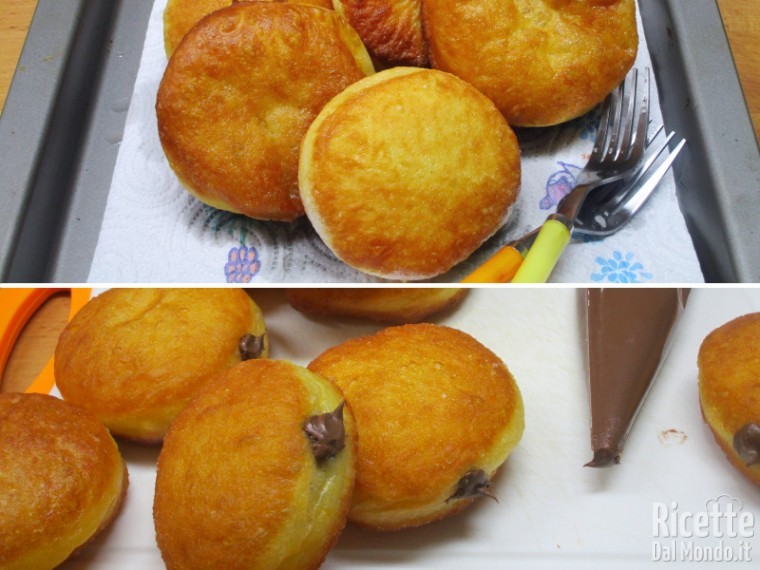 Farcire i krapfen con Nutella o marmellata