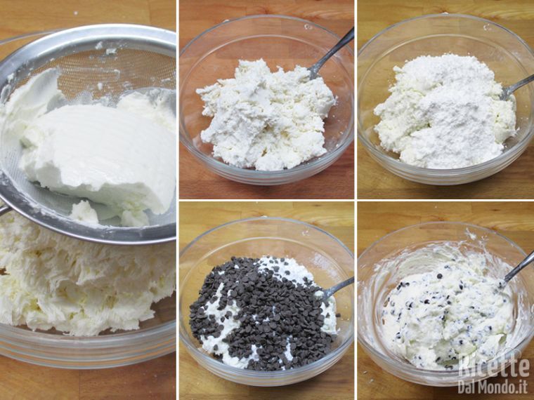 Preparare la crema di ricotta