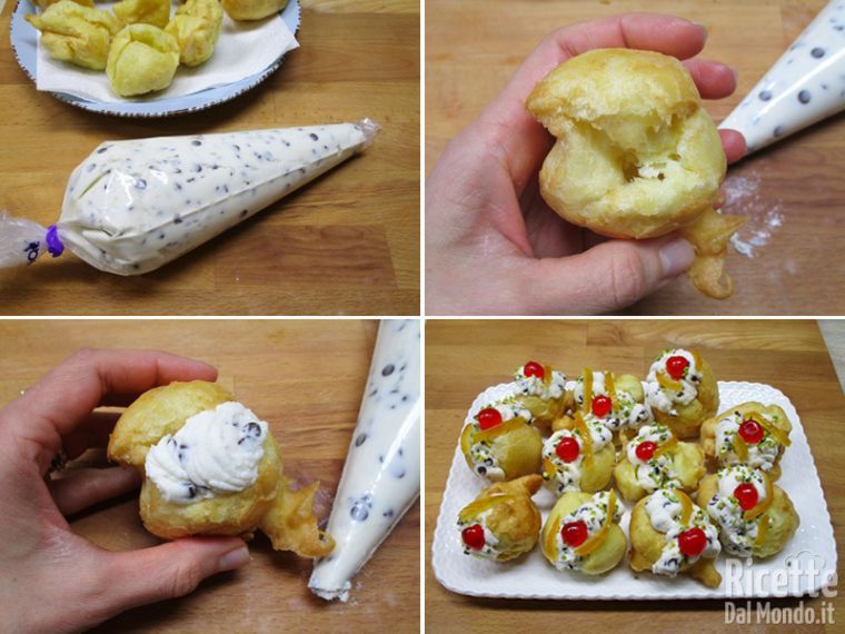 Farcire le sfinci con la crema di ricotta