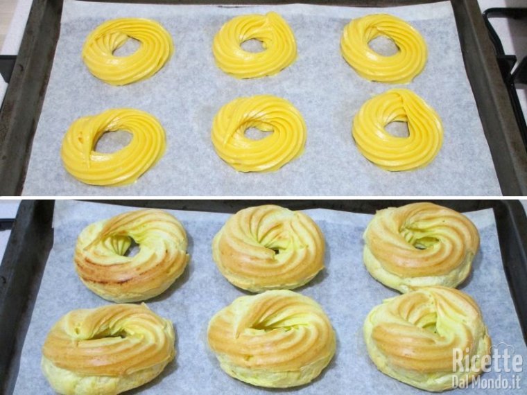 Cuocere le zeppole in forno