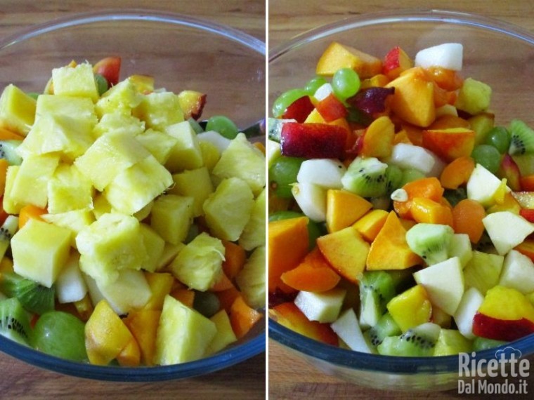 Macedonia fresca di frutta nell'anguria 5
