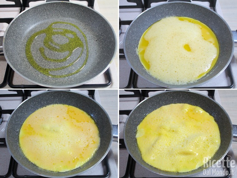 Cuocere l'omelette molto delicatamente