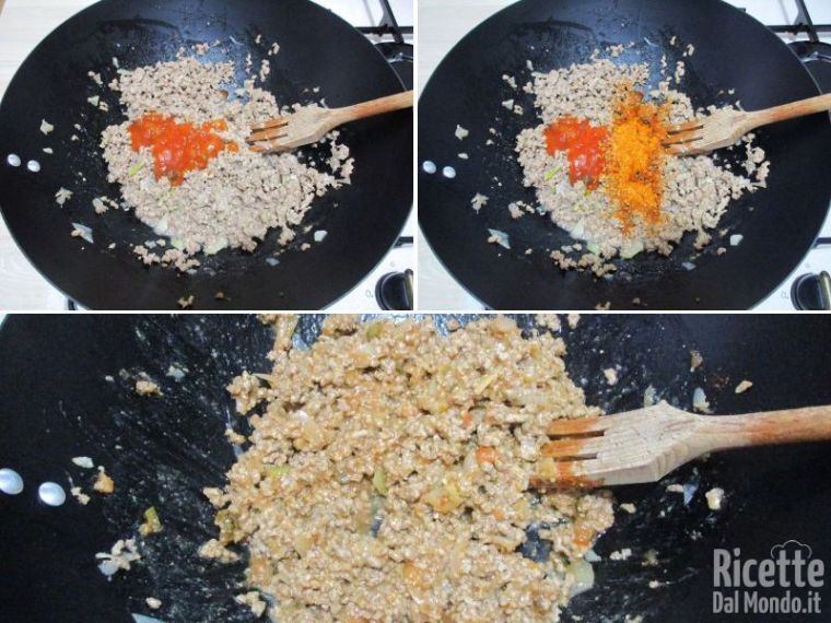 Aggiungere salsa e spezie