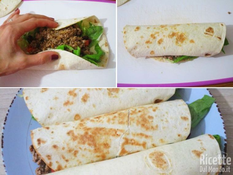 Chiudere le tortillas ripiene