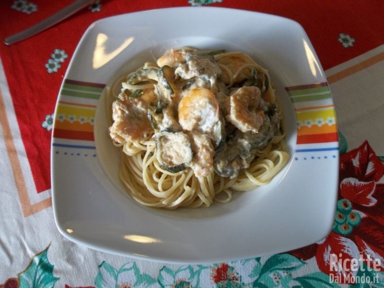 Bavettine con Zucchine e Gamberetti